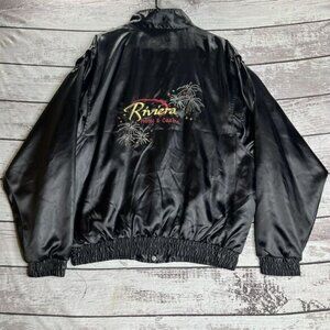 Vintage Riviera Hotel‎ & Casino Satin Full Zip Jacket XL Circe Las Vegas
